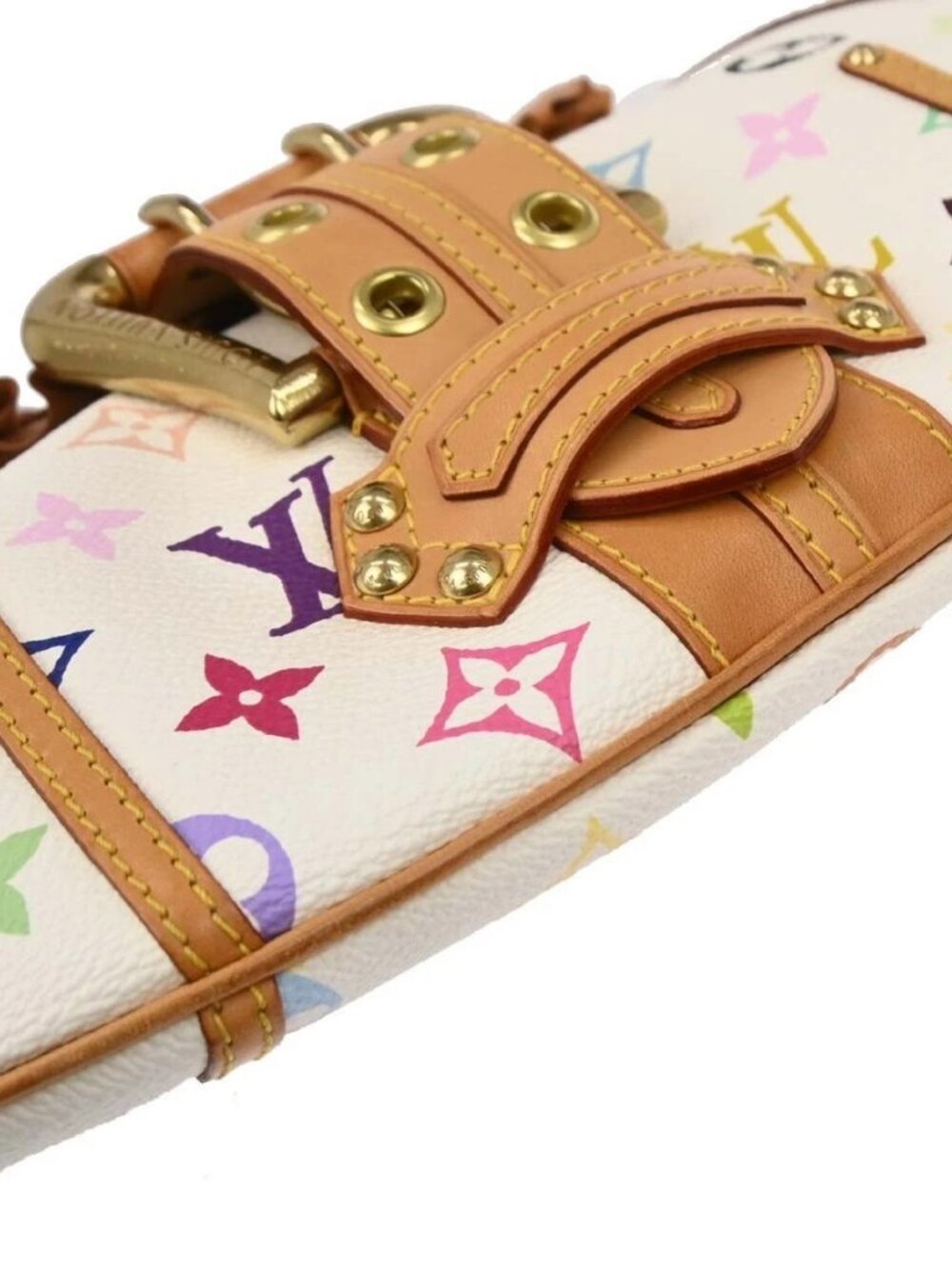 Louis Vuitton White Monogram Multicolor Leonor Handbag M92398 CA1004 146334 - Picture 6 of 12